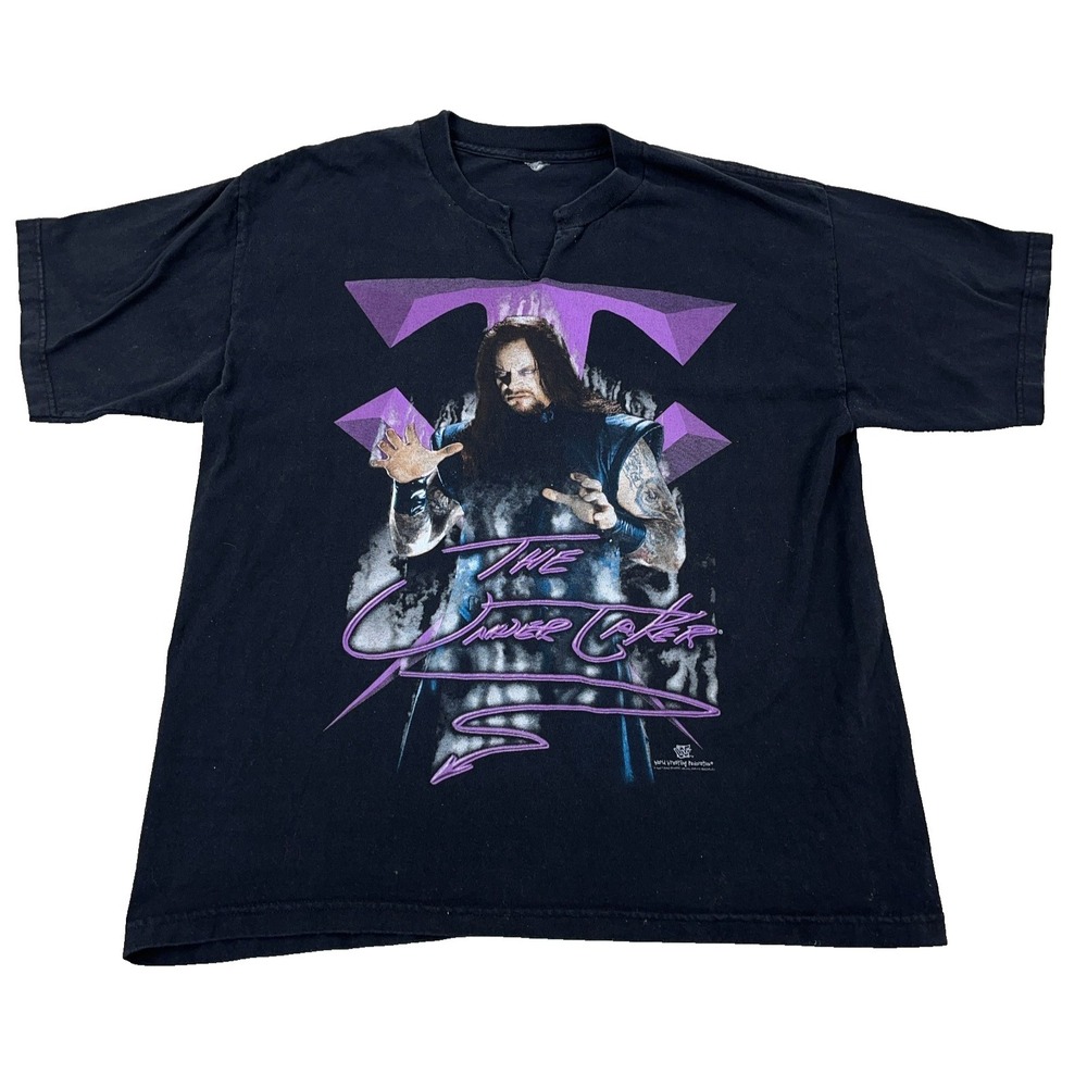 Vintage Undertaker Shirt Men XL Black 90s WWF‎ Wrestling 1999 Tee Big Logo WWE *